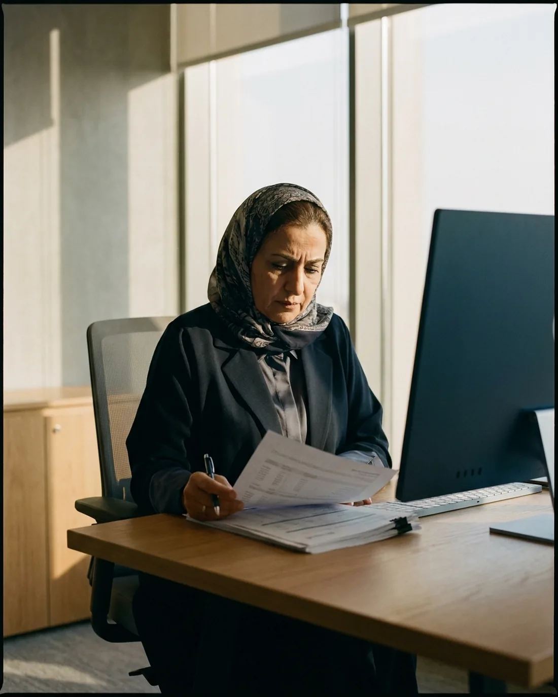 A fractional CFO at work in a Jeddah business setting
