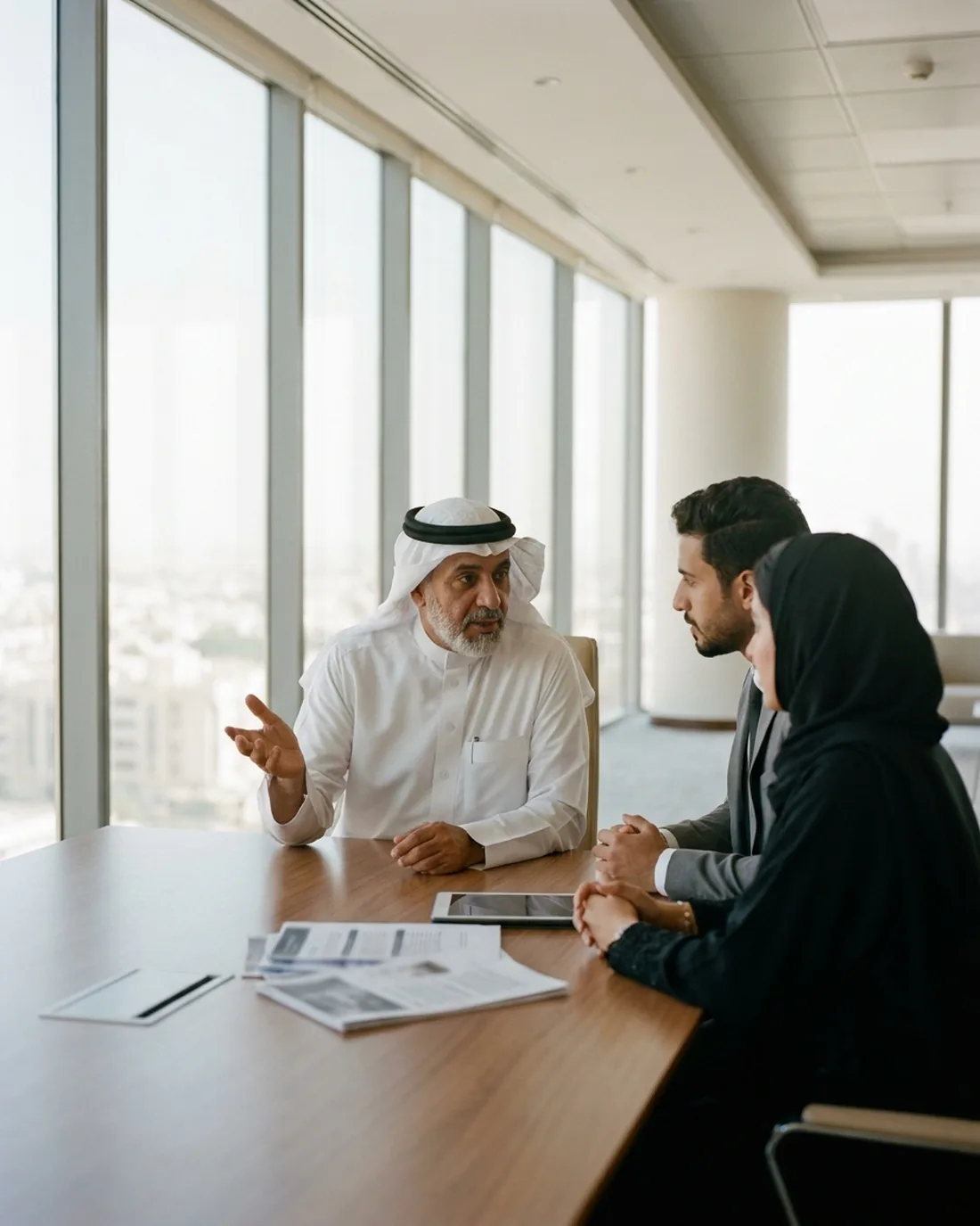A fractional CRO at work in a Jeddah business setting